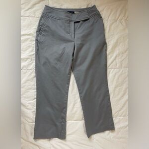 Cropped Gray Flat Front Pants